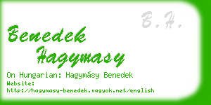 benedek hagymasy business card